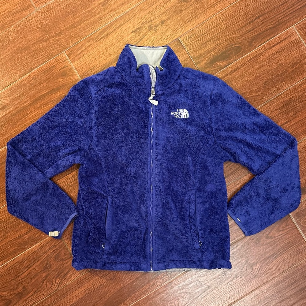 The North Face Womens Osito Fleece Full Zip Jacket Blue Gray Size Medium